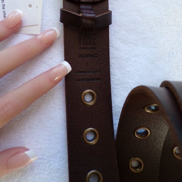 Frye Genuine Leather Grommet Belt, Western Bronze Unisex Adjustable Comfortable